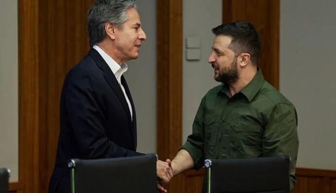 US Secretary of State Blinken arrives in Kyiv