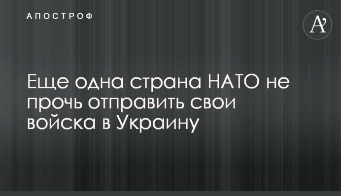 Еще одна страна НАТО не прочь отправить свои войска в Украину