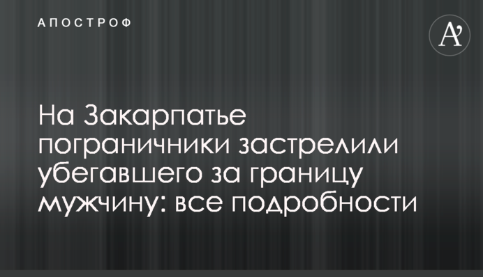 На Закарпатті прикордонники застрелили чоловіка, який втікав за кордон: всі подробиці