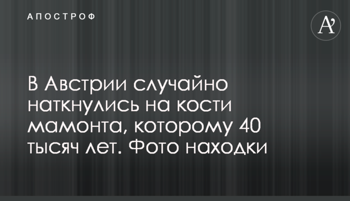 В Австрії випадково натрапили на кістки мамонта, якому 40 тисяч років. Фото знахідки