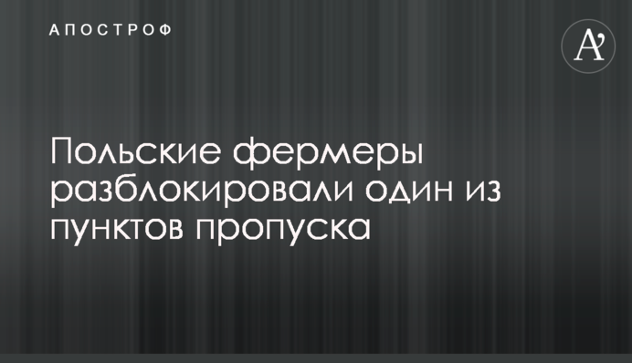 Польські фермери розблокували один з пунктів пропуску