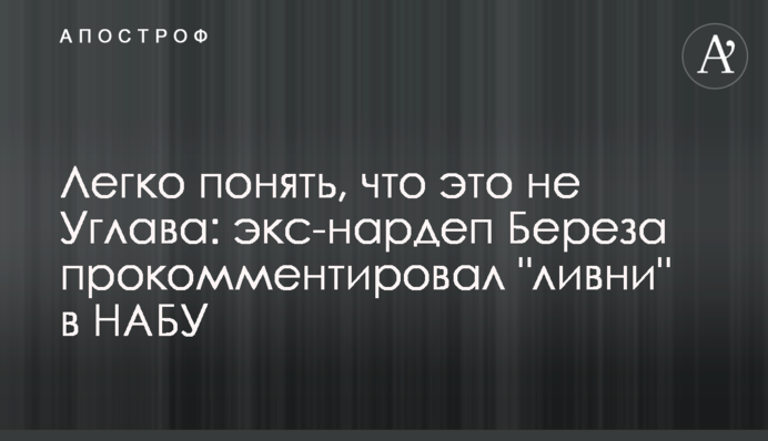 Легко понять, что это не Углава: экс-нардеп Береза прокомментировал 