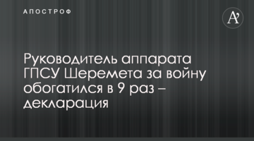 Керівник апарату ДПСУ Шеремет за війну збагатився у 9 разів - декларація