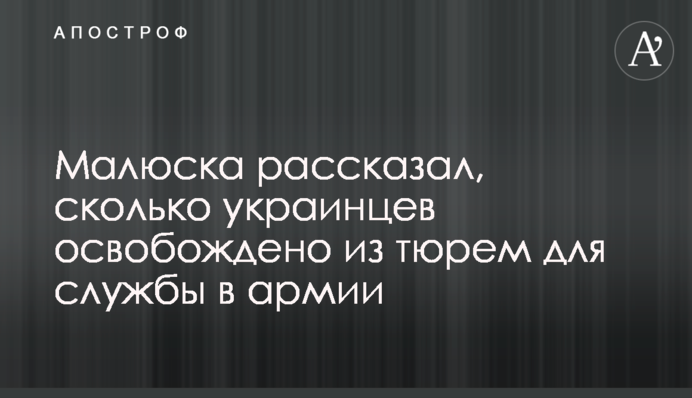 Малюська рассказал, сколько украинцев освобождено из тюрем для службы в армии