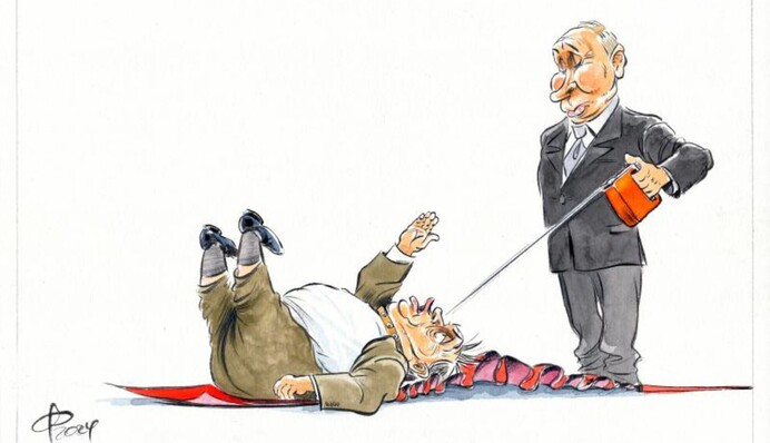 Появилась забавная карикатура на встречу Орбана с Путиным