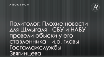 Политолог: Плохие новости для Шмыгаля - СБУ и НАБУ провели обыски у его ставленника - и.о. главы Гостаможслужбы Звягинцева
