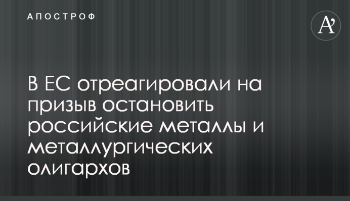 В ЄС відреагували на заклик зупинити російські метали та металургійних олігархів