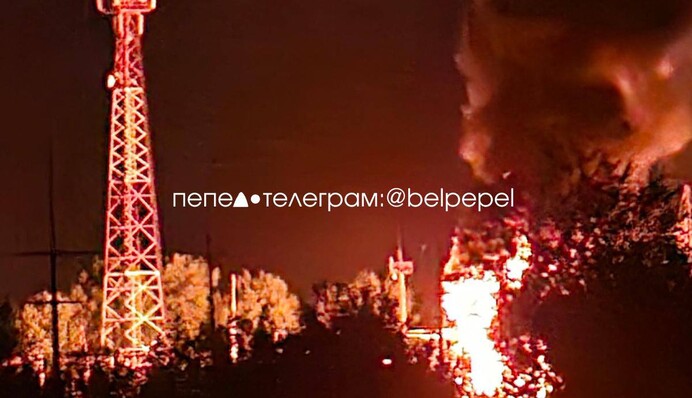 У Бєлгородській області РФ після атаки дронів спалахнула підстанція