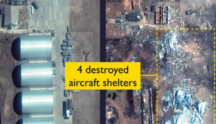 Розвідка Британії показала масштаби руйнування на авіабазі у Волгоградській області РФ