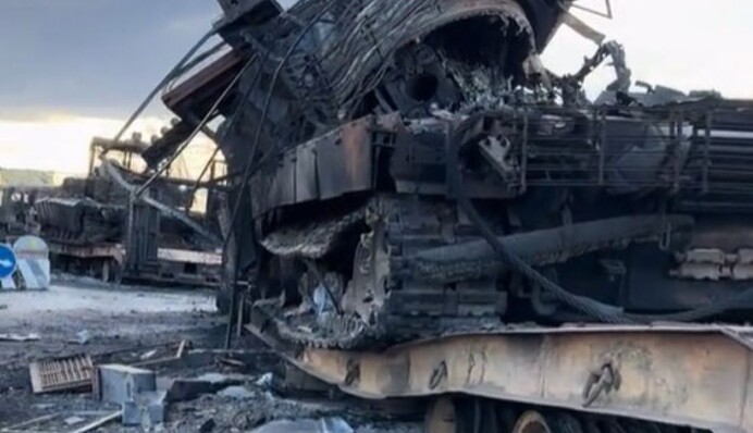 В сети показали видео с уничтоженной в Курской области военной техникой россиян