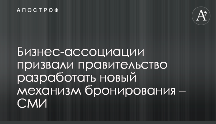 Бизнес-ассоциации призвали правительство разработать новый механизм бронирования – СМИ