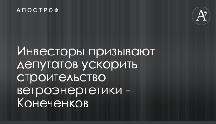 Інвестори закликають депутатів прискорити будівництво вітроенергетики - Конеченков