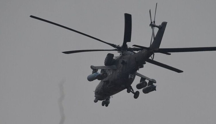 Под Москвой сожгли штурмовой вертолет