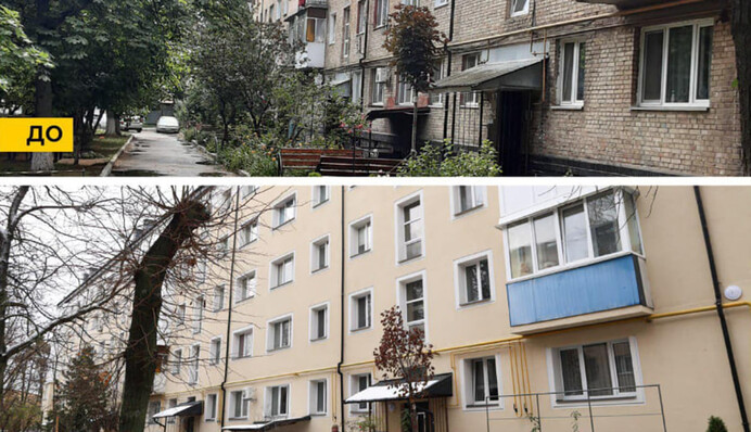 ​У Бучі відновили п'ятиповерхівку, пошкоджену під час бойових дій