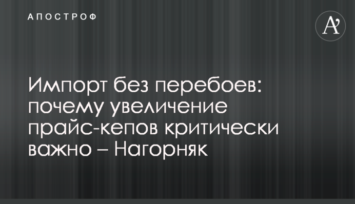 Імпорт без перебоїв: чому збільшення прайс-кепів критично важливе – Нагорняк