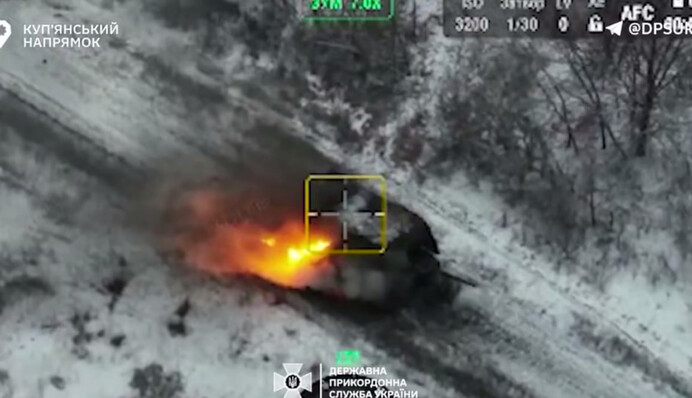 Взрывную операцию по уничтожению техники оккупантов провели пограничники на Купянском направлении