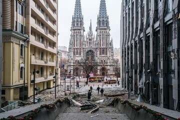 У Мінкульті розкрили дані про пошкодження Миколаївського костелу в Києві