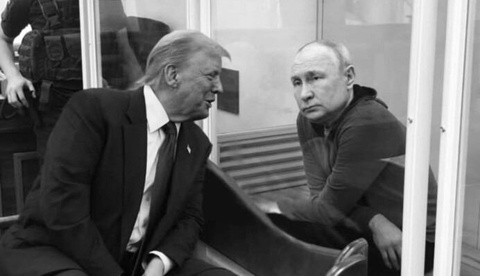 «Фото сделано с помощью машины времени»: в сети показали «правильный формат» встречи Трампа с Путиным