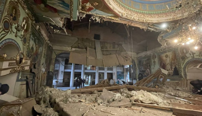 «Какая реакция батюшек? Никакой»: военный прокомментировал повреждение собора УПЦ МП в Запорожье