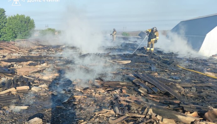 Спасатели более 5 часов тушили масштабный пожар в Донецкой области