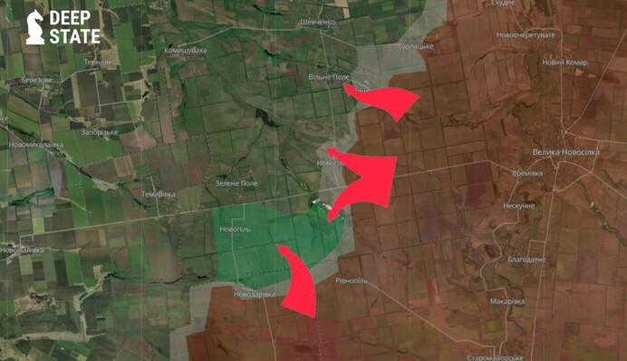 В DeepState рассказали, как оккупанты наступали в направлении Зеленого Поля на Донетчине