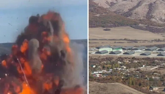 ​Дрони СБУ вразили російські склади боєприпасів біль Перевального в Криму - джерела