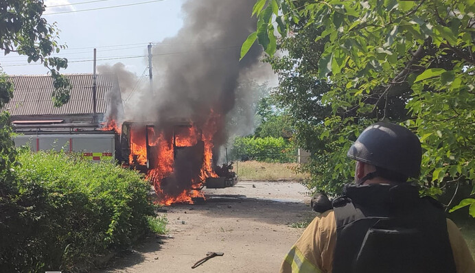 ​Подвійний удар: росіяни обстріляли рятувальників на Запоріжжі