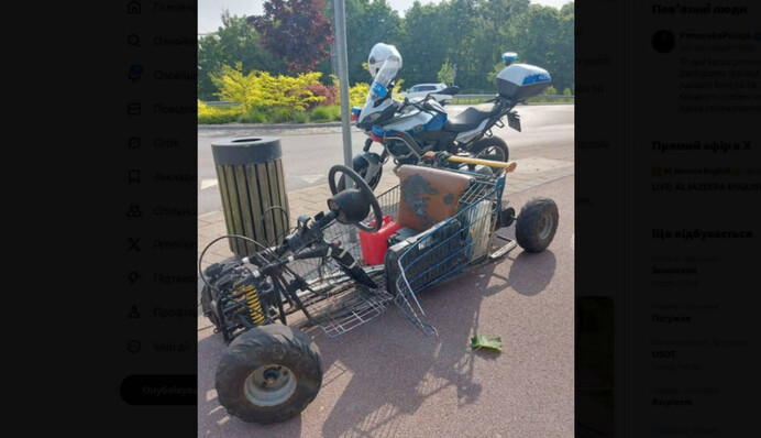 ​У Польщі юнак отримає штраф за їзду без прав на саморобному транспорті