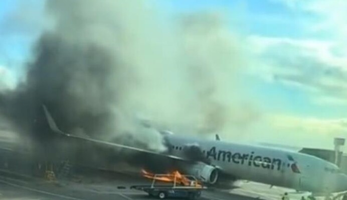 У США перед злетом загорівся літак