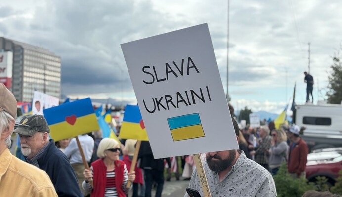 Перед зустріччю Трампа і Путіна в Анкориджі відбувся мітинг з підтримкою України