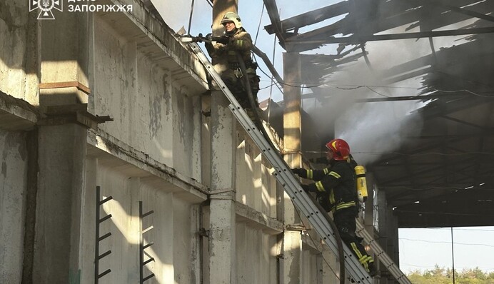 В Запорожской области произошел масштабный пожар на территории конного клуба