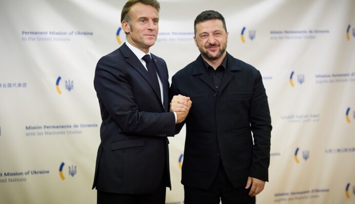 В Нью-Йорке Зеленский и Макрон согласовали шаги в ответ на российскую эскалацию