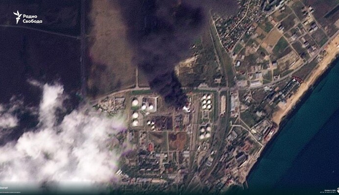 Спутниковые снимки показали последствия ударов по нефтебазе в Феодосии: уничтожены 11 резервуаров