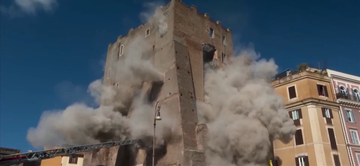 В центре Рима обрушилась средневековая башня: под завалами человек