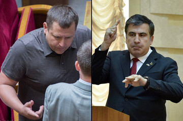 "Труп" против "накачанного": соцсети повеселил конфликт Саакашвили и соратников Коломойского