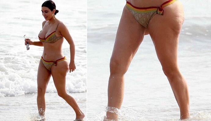 ​Когда забыли отфотошопить: Ким Кардашьян засветила целлюлит