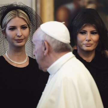Все же покрыла голову: появились фото встречи Мелании Трамп с Папой Римским