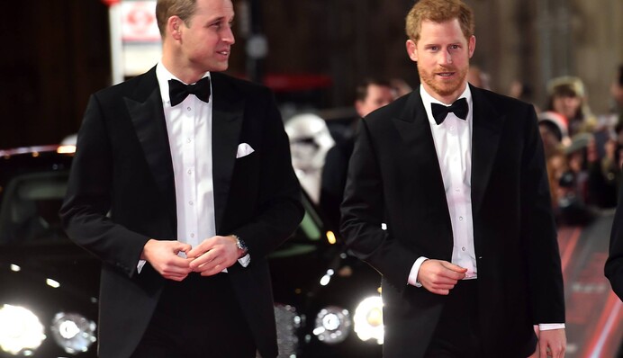 Принцы Уильям и Гарри посетили премьеру 