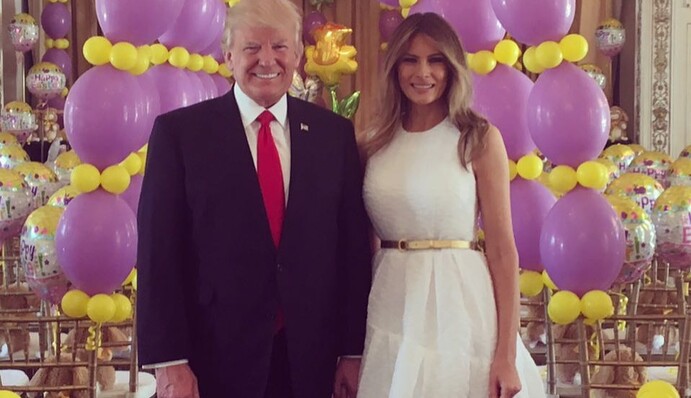 Мелания Трамп вышла в свет в старом платье