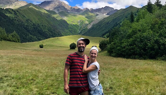 Сергей Бабкин с семьей поднялся на ледник: яркие фото