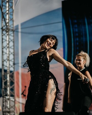 Надежда Мейхер переборщила с разрезом на платье