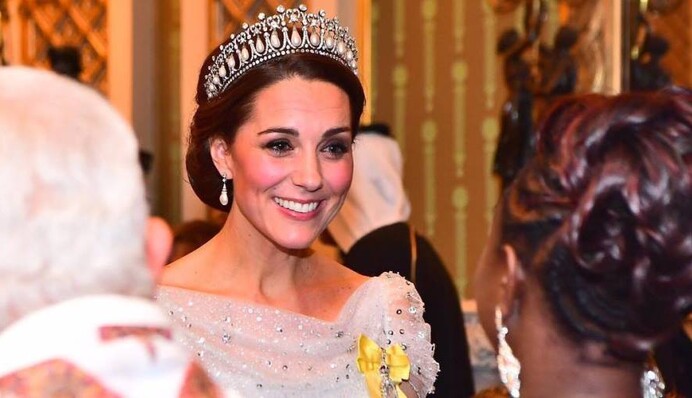 Жена британского принца появилась на приеме в тиаре и серьгах принцессы Дианы