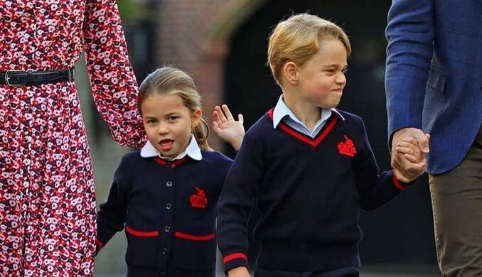 Принц Уильям и Кейт Миддлтон отвели свою четырехлетнюю дочь в школу: там учится и старший брат Шарлотты