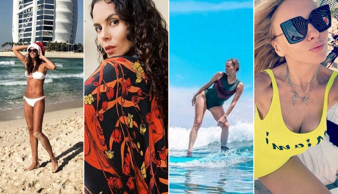 Пальми, пляжі, серфінг та гори: куди українські зірки втекли від нескінченного Олів'є і вогкості січня