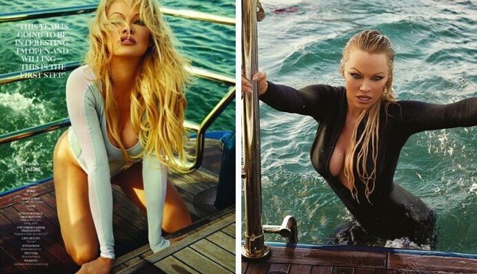 52-летняя Памела Андерсон в купальнике снялась в откровенной фотосессии для мужского журнала