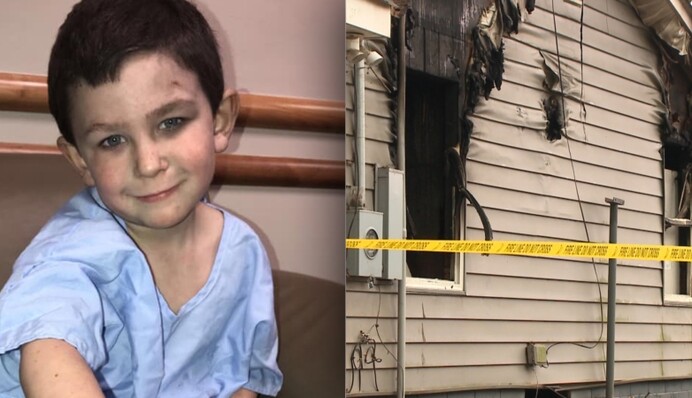 5-річний хлопчик врятував з палаючого будинку маленьку сестру і собаку - тепер він почесний пожежник