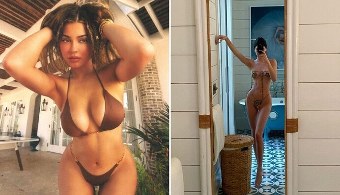 Сестри Дженнер в бікіні похвалилися спокусливими фото на рожевому піску