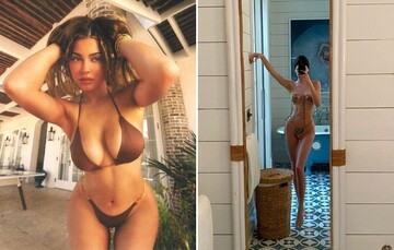 Сестри Дженнер в бікіні похвалилися спокусливими фото на рожевому піску