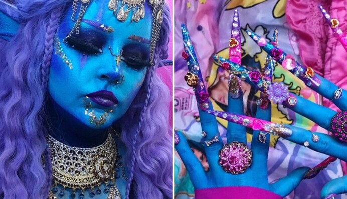 Все життя хотіла синю шкіру: художниця вирішила покрити все своє тіло татуюванням (фото)