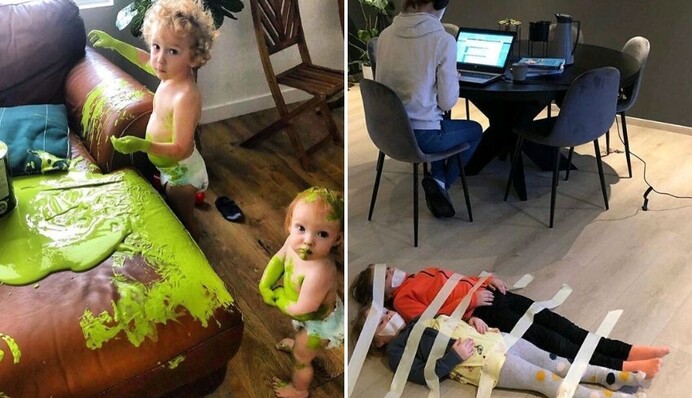 Батьки постять фото карантину з дітьми, і деяким можна тільки поспівчувати